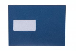 DIN C5 Self-Adhesive Envelopes with Window, Dark Blue Print