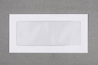DIN Long Envelopes with Panoramic Window, White