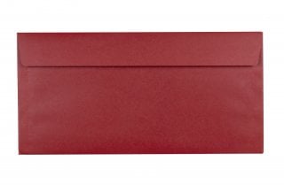 DIN Long self-adhesive Envelopes, Dark Red Print