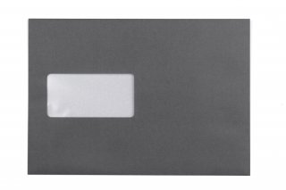 DIN C5 Self-Adhesive Envelopes with Window, Dark Grey Print
