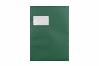 DIN C4 self-adhesive envelopes with window, Dark Green print