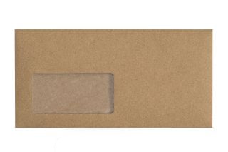 Envelopes DIN long with window, kraft paper