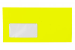 Envelopes DIN Long with Window, Neon Yellow