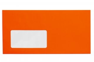 DIN Long envelopes with window, Neon Red