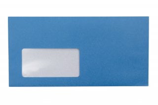 DIN Long Envelopes with Window, Blue Print