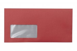 DIN Long+ Envelopes with Window, Red