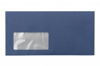 DIN Lang+ Envelopes with Window, Dark Blue Print