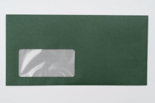 Envelopes DIN Long+ with Window, Dark Green Print