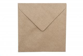 Square Envelopes 155x155 mm, Ribbed Kraft Paper