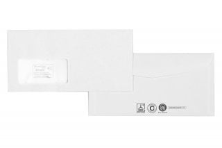 DIN Long+ Envelopes, Recycled White with Window