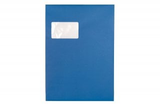 DIN C4 self-adhesive envelopes with window, Blue print