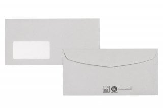 DIN Long+ Envelopes, Recycled Grey with Window
