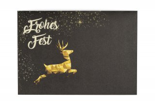 DIN C6 envelopes, Dark Grey print, Christmas Reindeer