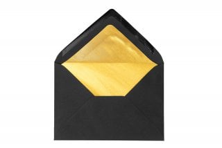 Envelopes DIN C6, Black with gold lining