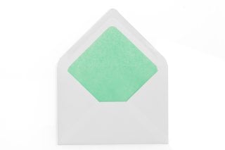 DIN C6 Envelopes, White with Turquoise Lining