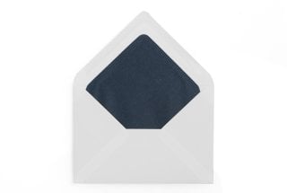 DIN C6 Envelopes, White with Dark Blue Lining