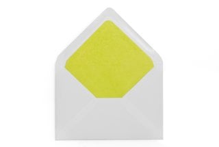 DIN C6 Envelopes, White with Light Green Lining