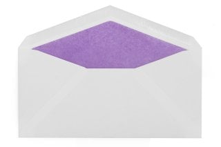 DL Envelopes, White with Purple Lining