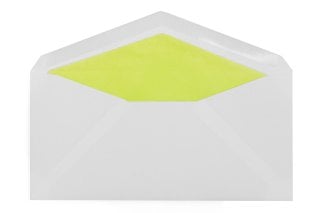 DIN long Envelopes, White with Light Green Lining