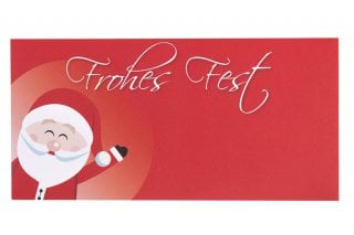 DL Envelopes, Red Print, Christmas Santa