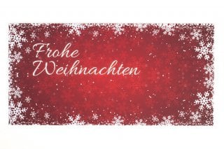 DL Envelopes, Red Print, Christmas Snow