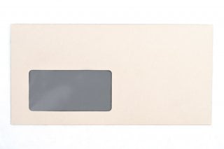 DIN Long Envelopes with Window, Cream Print