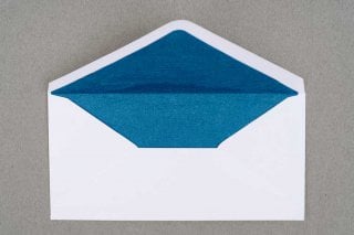 DIN long envelopes, White with Blue lining
