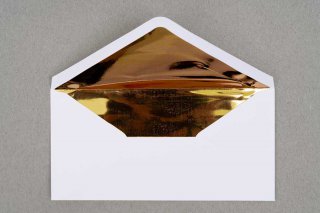Envelopes DIN long, White with Gold Lining