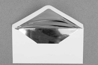 DIN long Envelopes, White with Silver Lining
