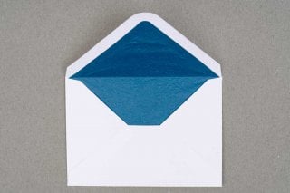 DIN C6 Envelopes, White with Blue Lining