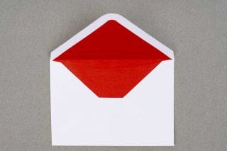 Envelopes DIN C6, White with Red Lining