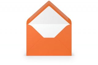 DIN B6 Envelopes, Orange Lined