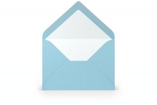 DIN B6 Envelopes, Light Blue Lined