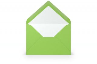 DIN B6 Envelopes, Light Green Lined