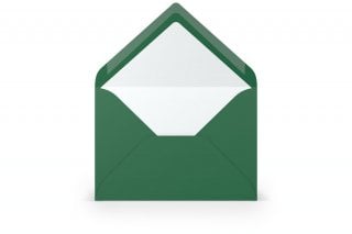 DIN B6 Envelopes, Dark Green lined