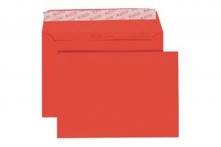 Elco DIN C6 Self-Adhesive Envelopes, Intense Red