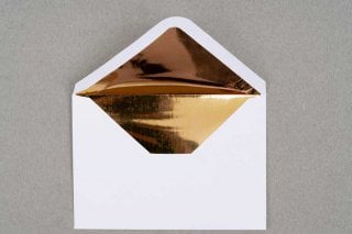 DIN C5 Envelopes, White with Gold Lining